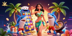 Experience thrilling gaming with viatjarescultura, featuring slots, golden coins, and vibrant characters.