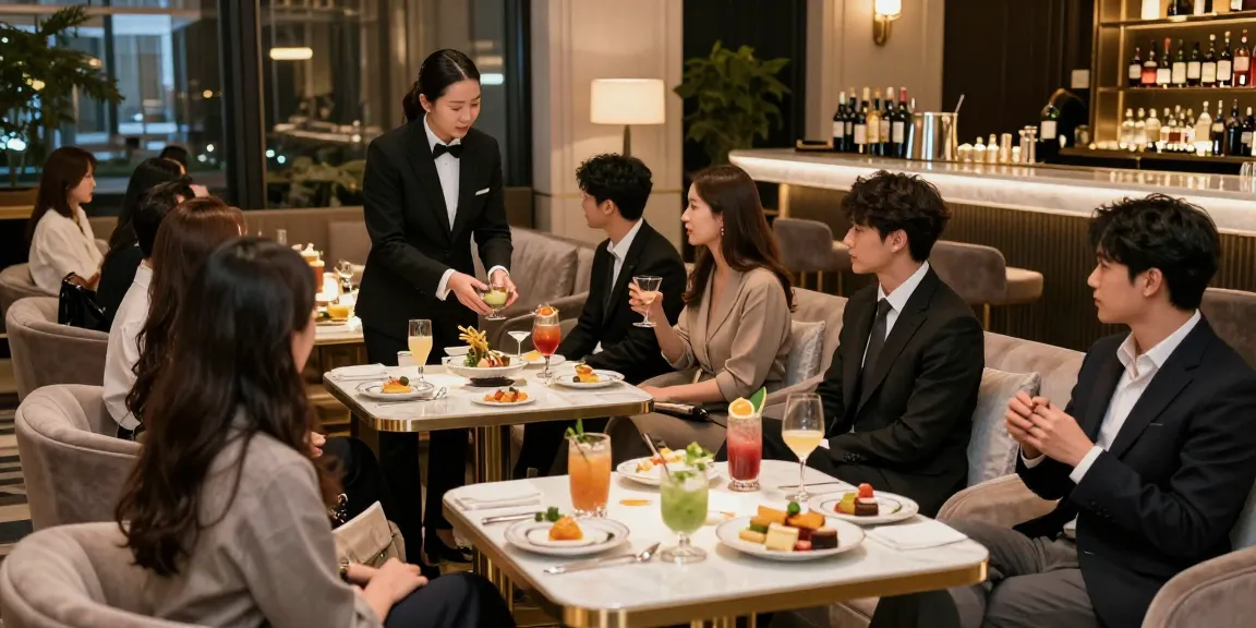 강남블랜딩의 고급스러운 시설에서 사교 모임을 즐기는 모습