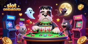 Experience the excitement of slot ombaktoto with this vibrant casino illustration.