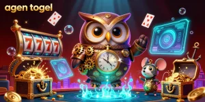 Engage in thrilling agen togel experiences with a time-traveler owl and rich casino elements.