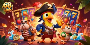 Experience thrilling gameplay with the o8 link in this vibrant casino scene featuring colorful slot elements.