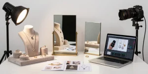 Photographe de bijoux à Milan capturant la beauté des bijoux avec un éclairage professionnel.