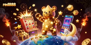 Engage in gaming adventures with red888 featuring a constellation bear winning coins and jackpots!