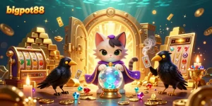 Experience the thrilling adventure of bigpot88 with a magical 3D casino scene filled with treasures!