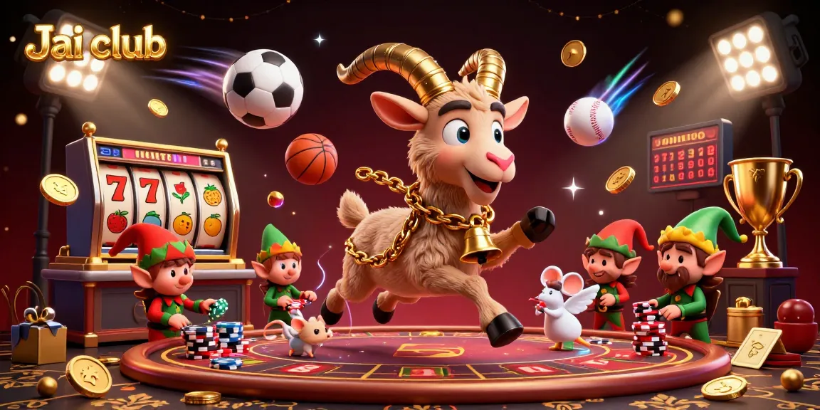 Experience thrilling adventures at Jai club with a Krampus goat overseeing festive games in a holiday-themed casino.