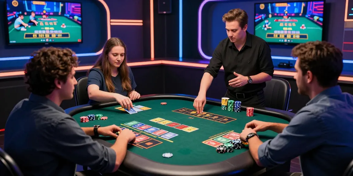 Dynamic Andar Bahar live casino scene with real dealer engaging players in an interactive gaming experience, showcasing vibrant atmosphere.