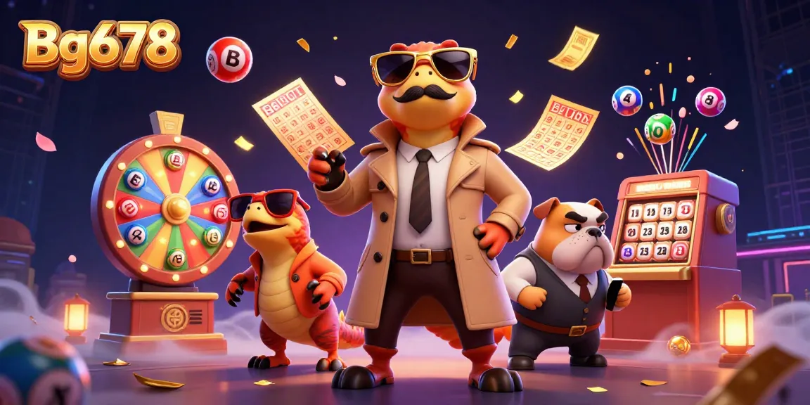 Play exciting games at Bg678 with colorful lottery balls and animated casino elements.