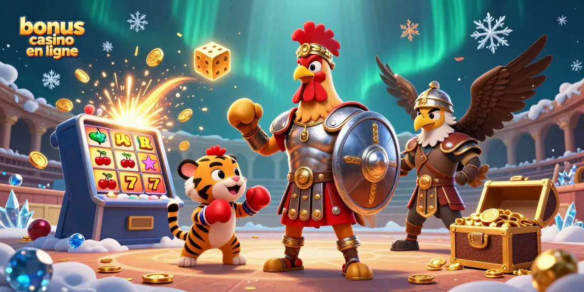 Profitez des bonus casino en ligne avec un montage dynamique de jeux et personnages !