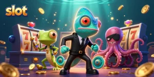 Menggoda slot dengan warna cerah dan karakter menarik dalam kasino virtual online.