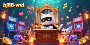Experience thrilling gameplay at bj88-vnd with captivating 3D illustrations of casino games and characters.