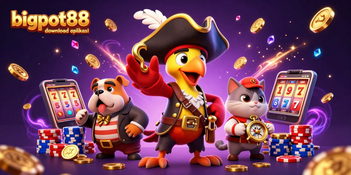 Experience thrilling gameplay with bigpot88 download aplikasi featuring vibrant pirate characters and casino elements.