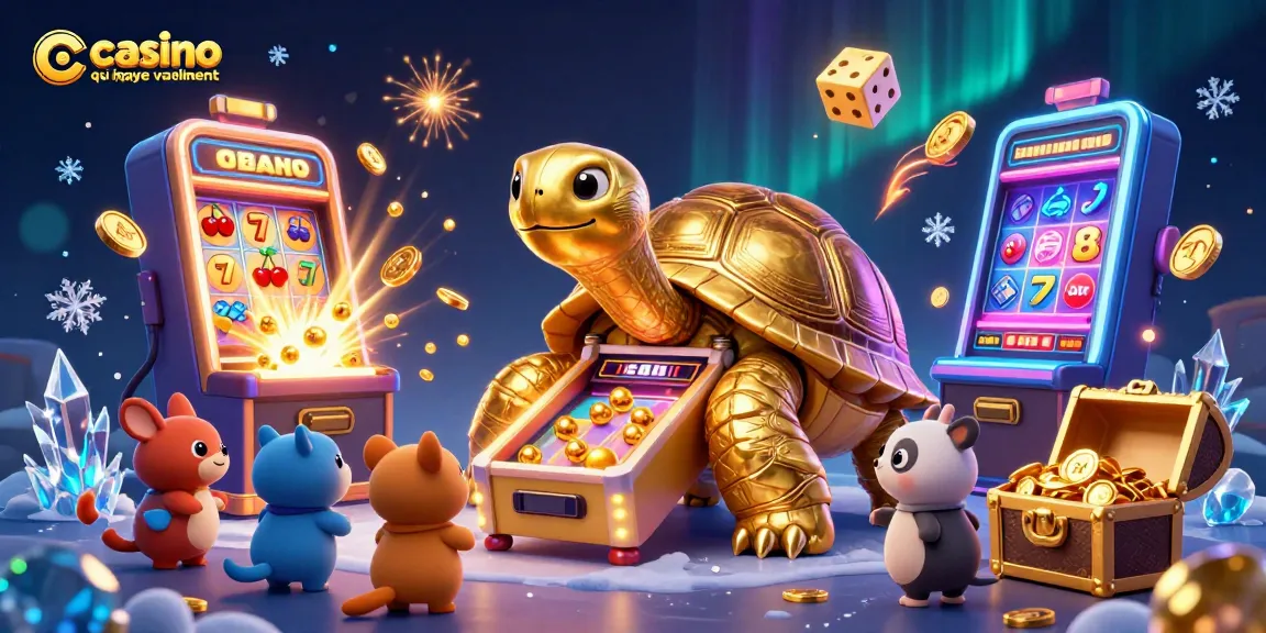 Jouer sur un casino en ligne qui paye vraiment avec des machines à sous et une tortue en or.