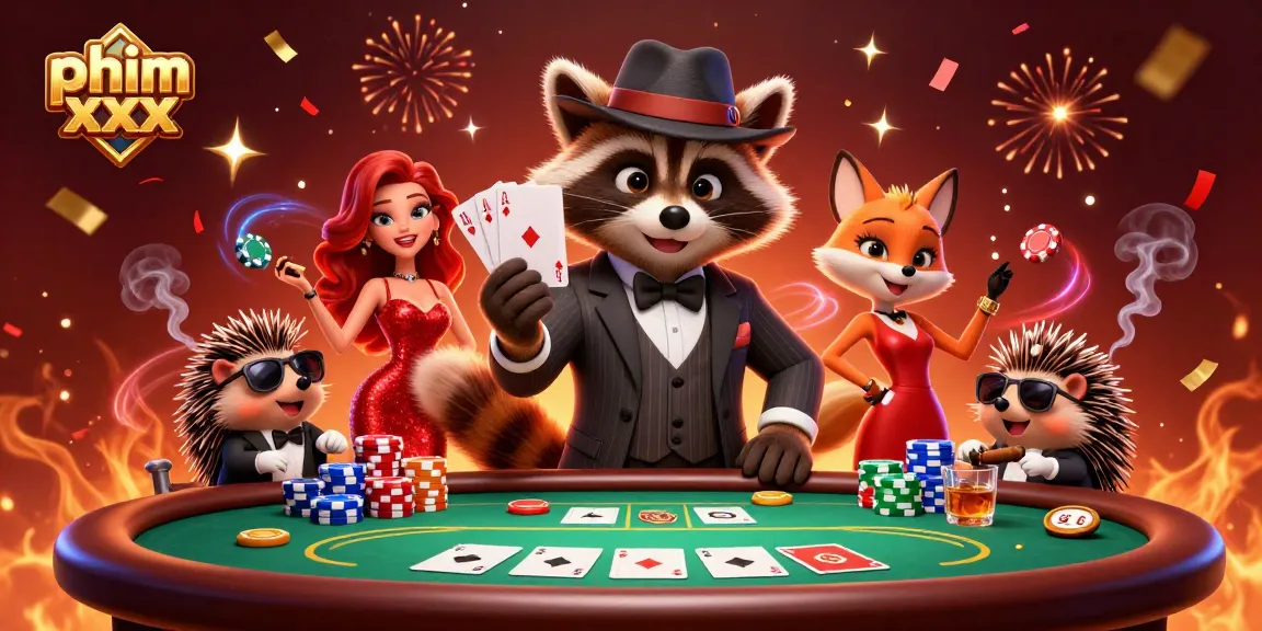 Experience thrilling poker action with the raccoon, fox, and hedgehog in the phim xxx scene.