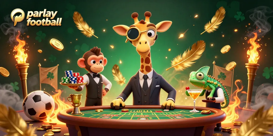 Engaging scene depicting parlay football betting with vibrant characters and dynamic sports elements.