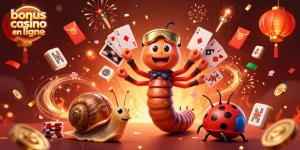 Profitez des bonus casino en ligne avec un dealer mille-pattes et un gros tas de jetons.