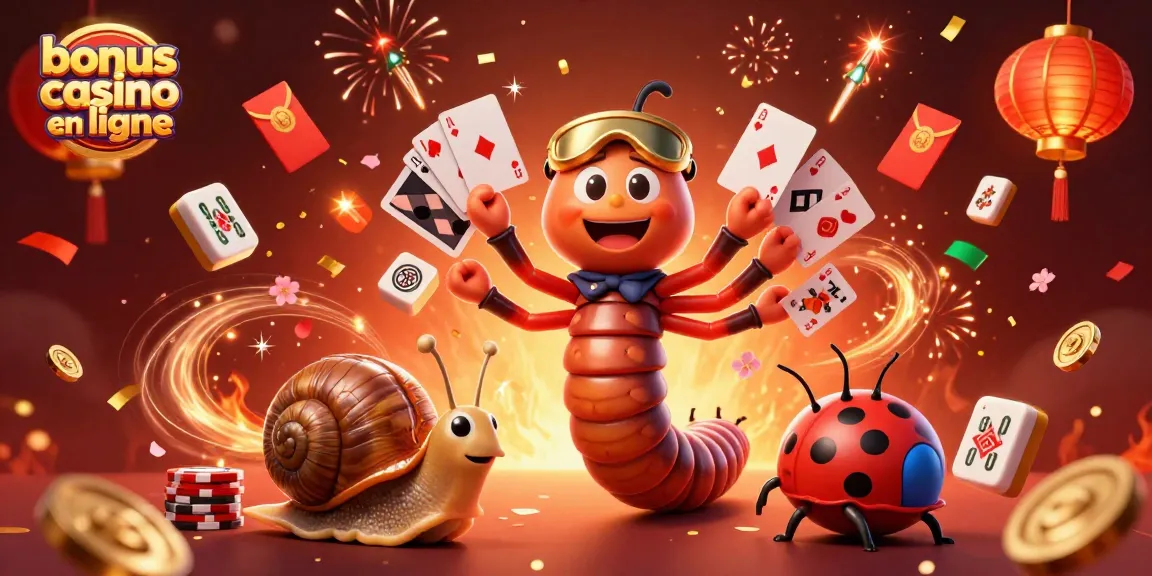 Profitez des bonus casino en ligne avec un dealer mille-pattes et un gros tas de jetons.