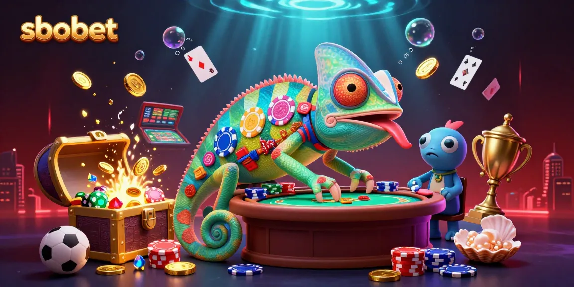 Engage in sbobet sports betting excitement with the chameleon casino owner in a vibrant setting.