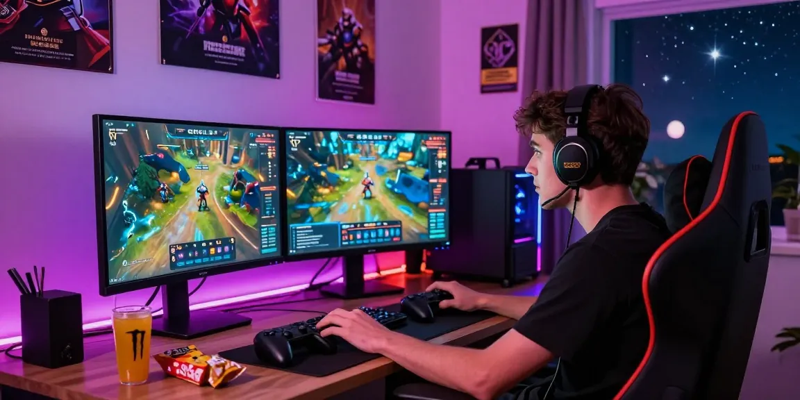 Gamer menggunakan GOKIL33 di rumah, https://levitraps.com menunjukkan suasana bermain game yang mendebarkan.
