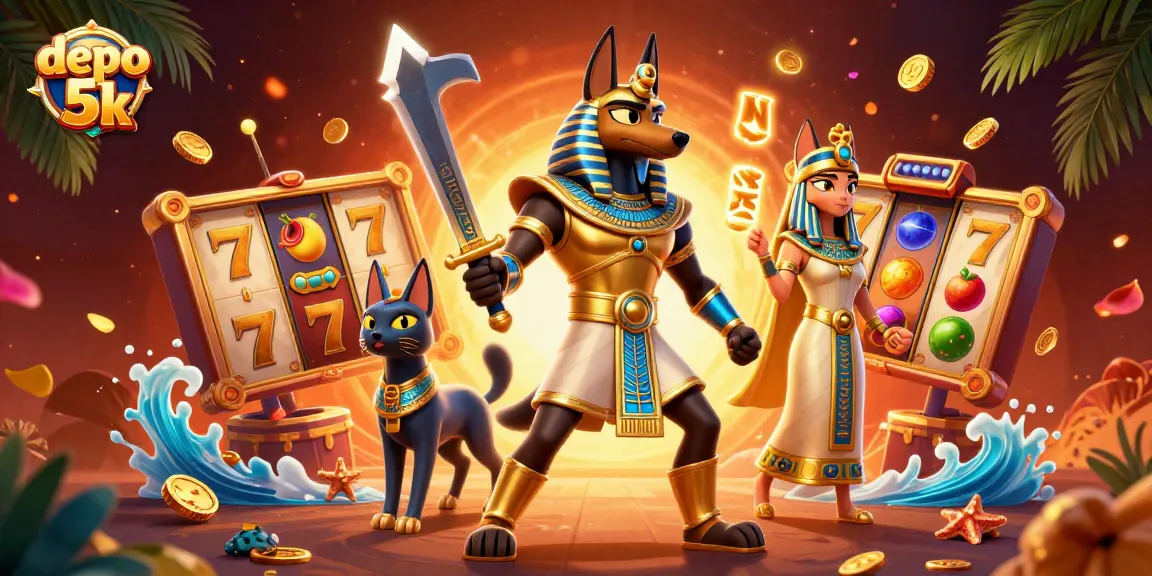 Experience winning excitement with depo 5k through vibrant slot reels and ancient Egyptian characters.
