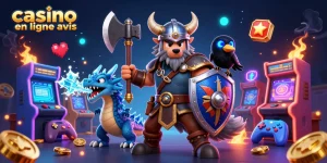 Découvrez les aventures épiques avec notre illustration de casino en ligne avis, alliant action et divertissement.