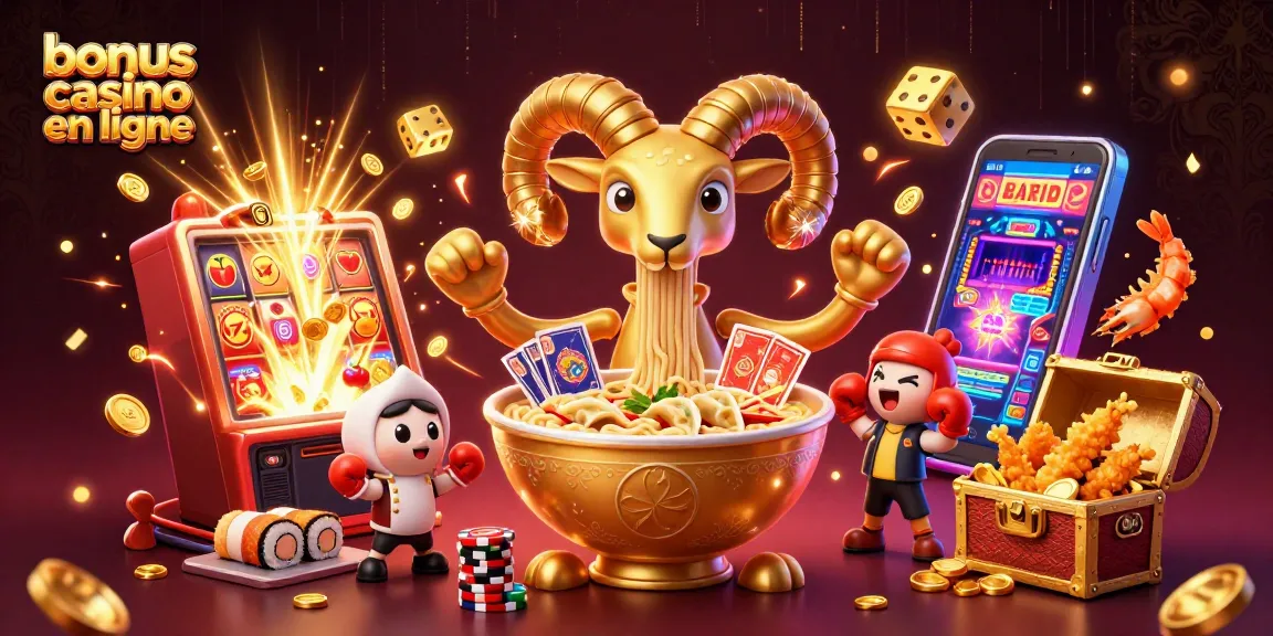 Profitez du bonus casino en ligne avec une scène animée de personnages de casino colorés.